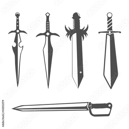 Sword weapon vector logo template illustration design