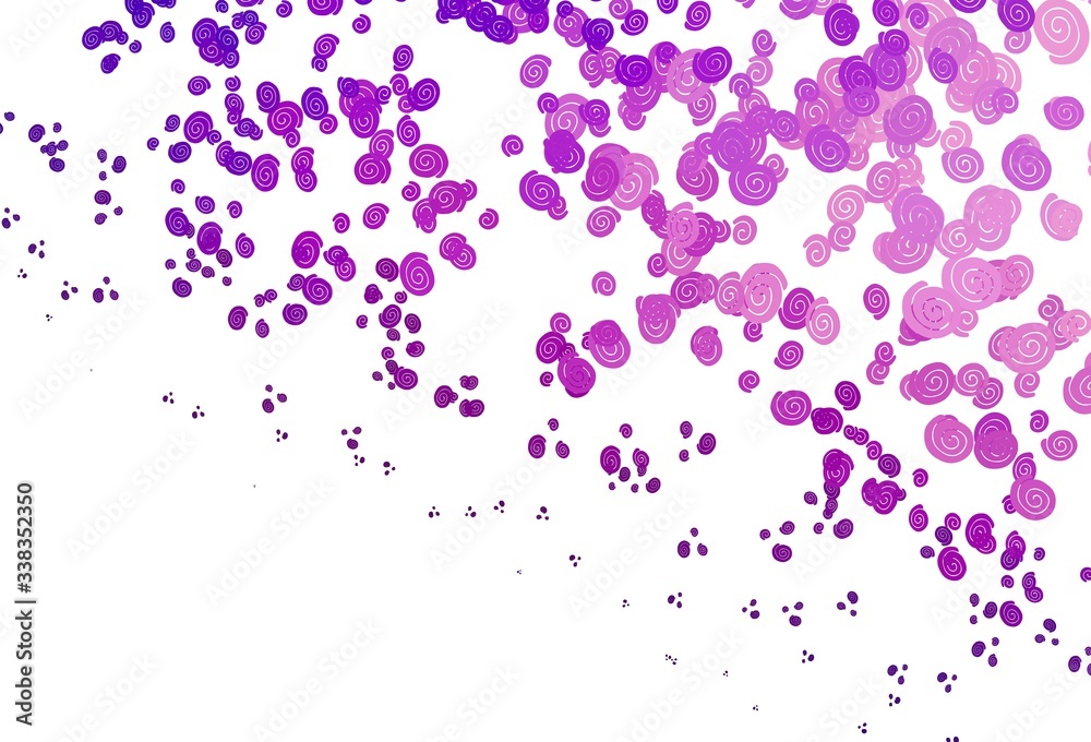 Light Purple vector template with bubble shapes.
