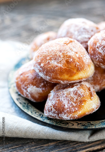 Homemade donuts with sugar topping