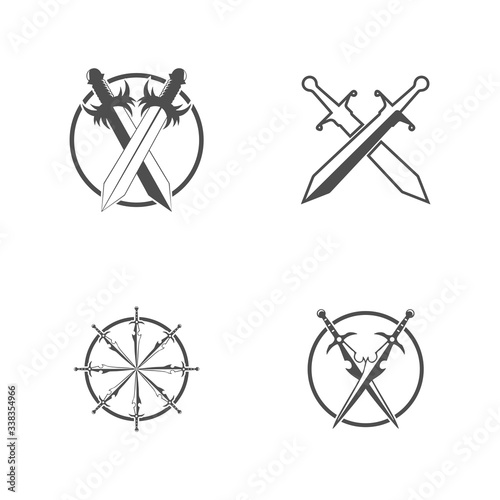 Sword weapon vector logo template illustration design