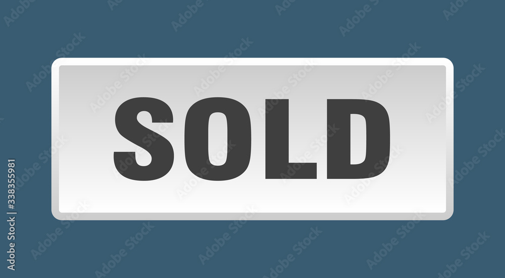 sold button. sold square white push button sold button. sold square white push button