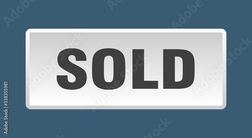 sold button. sold square white push button