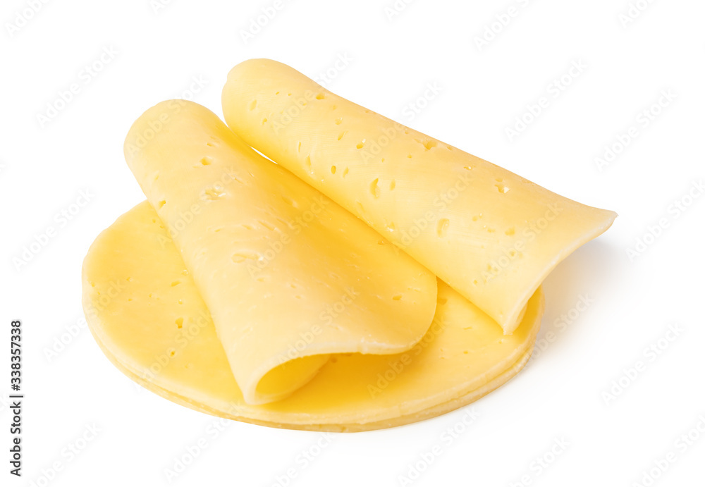 cheese slice on a white background cheese slice on a white background