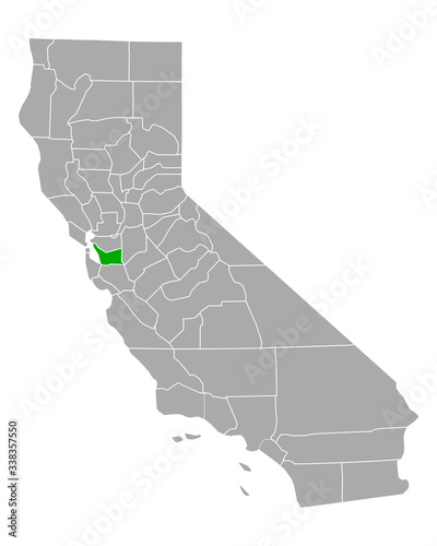 Karte von Alameda in Kalifornien