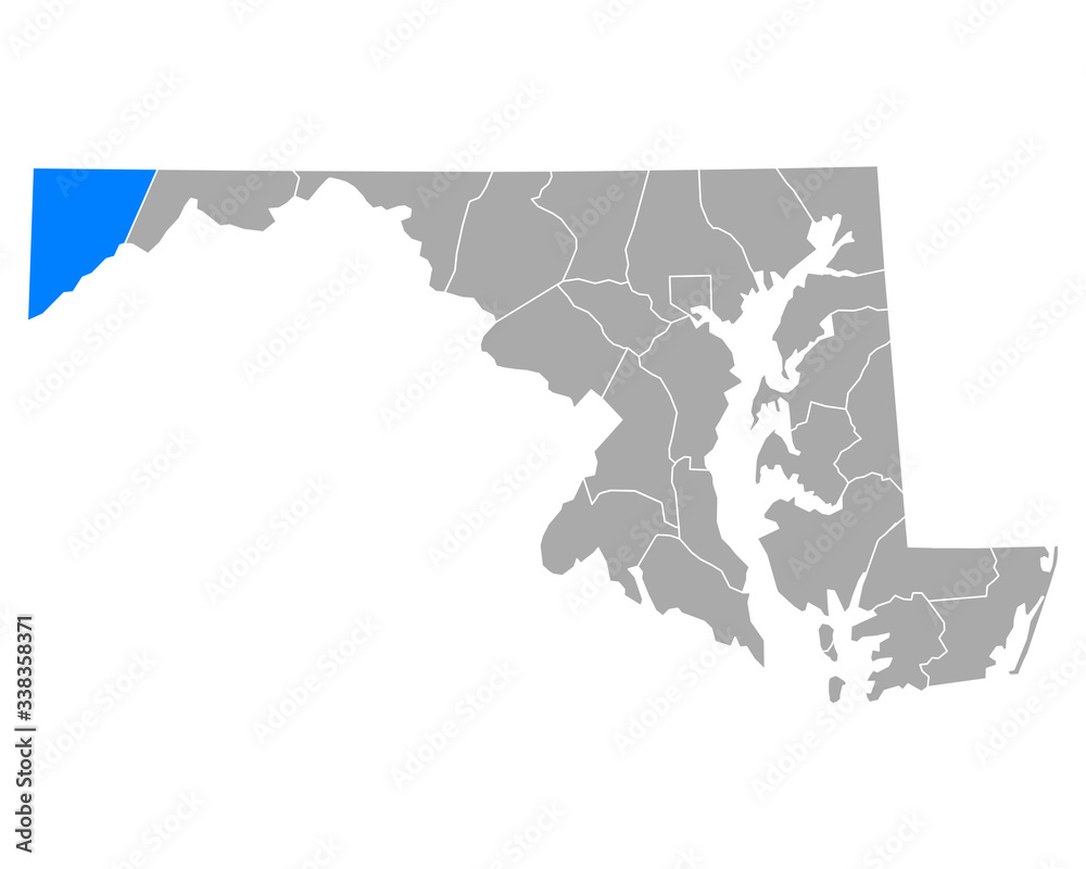 Karte von Garrett in Maryland