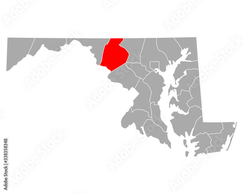 Karte von Frederick in Maryland photo