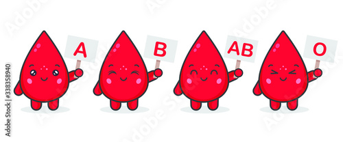 Cute Blood Characters Hold The Boards of Blood Type