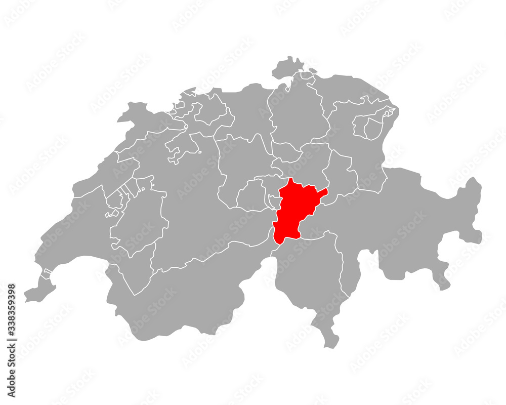 Karte von Uri in Schweiz