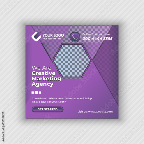 Creative and Modern Social media post template design. Corporate and business social media post banner with Square size.