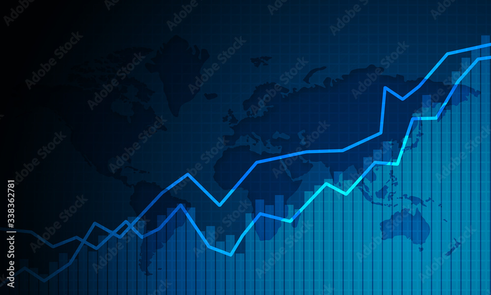 Graph chart of stock market investment trading Graph chart of stock market investment trading