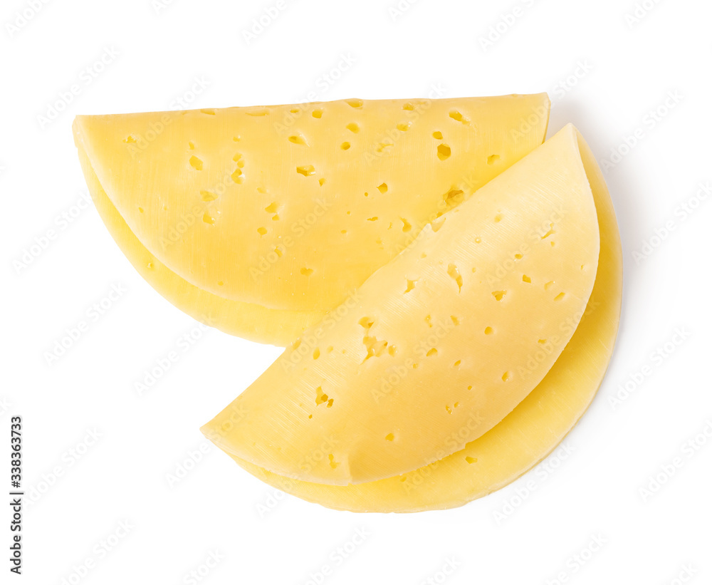 cheese slice on a white background