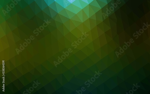 Dark Green  Yellow vector triangle mosaic template. Creative illustration in halftone style with gradient. Completely new design for your business.