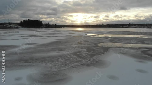 Wallpaper Mural finland winter lake with ice at the sunset Torontodigital.ca