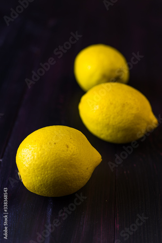 lemons on a wooden background