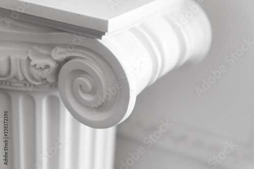 White column portico fragment, Ionic order