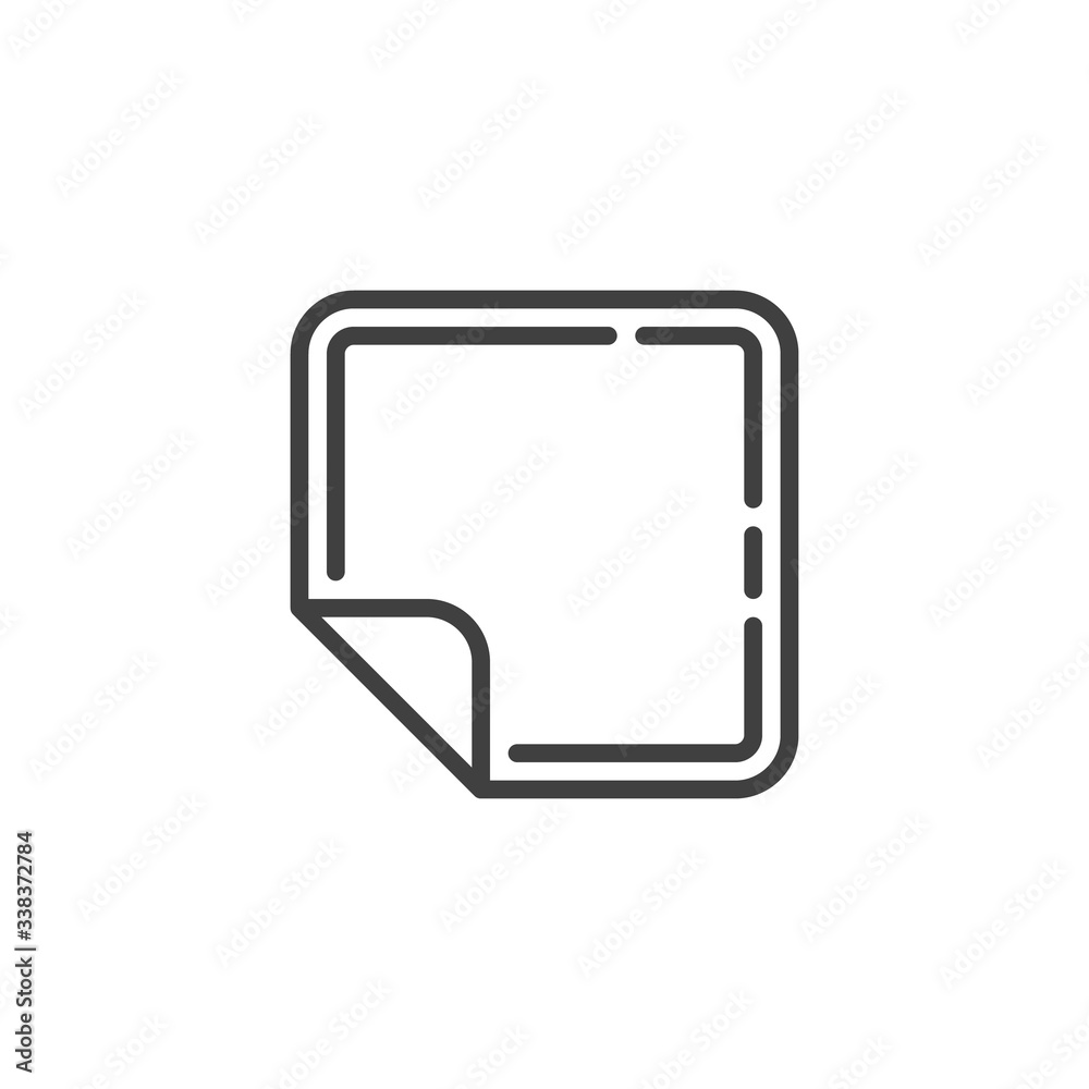 Blank promotional sticker line icon. Price tag linear style sign for mobile concept and web design. Emblem label outline vector icon. Symbol, logo illustration. Vector graphics - obrazy, fototapety, plakaty 