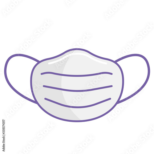Medical mask N95. Icon protective respiratory mask. COVID-19 protection. Methods to prevent transmission of infection, virus, coronavirus, influenza. Protective respiratory mask. Flat design vector