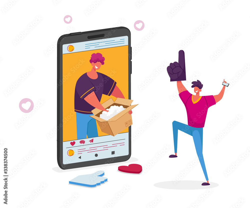 Influencer Male Character Unboxing Purchase Recording Video for Internet  Blog. Online Parcel Unpacking Concept. Blogger, Vlogger Streaming, Video  Product Review. Cartoon People Vector Illustration Stock Vector | Adobe  Stock
