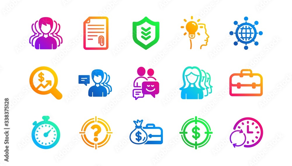 Group of people, Portfolio and Teamwork icons. Business icons. User profile classic icon set. Gradient patterns. Quality signs set. Vector Group of people, Portfolio and Teamwork icons. Business icons. User profile classic icon set. Gradient patterns. Quality signs set. Vector