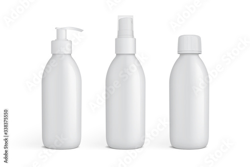 white  plastic packaging for liquids mock up 