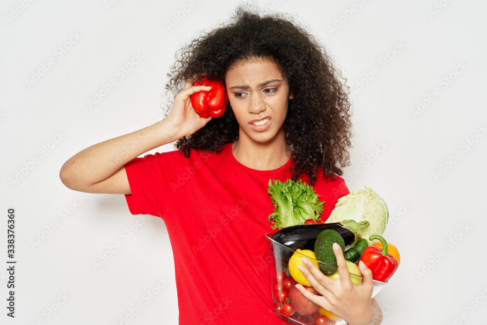 young woman with vegetables young woman with vegetables