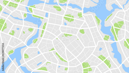 Clean top view of the day time city map 002