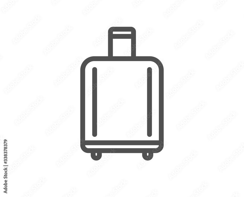 Airport baggage reclaim line icon. Airplane luggage sign. Flight checked bag symbol. Quality design element. Editable stroke. Linear style baggage reclaim icon. Vector Airport baggage reclaim line icon. Airplane luggage sign. Flight checked bag symbol. Quality design element. Editable stroke. Linear style baggage reclaim icon. Vector