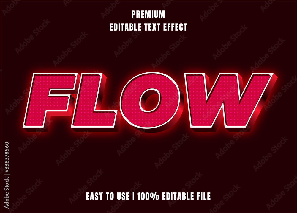 Editable text effect - Red Flow Style Editable text effect - Red Flow Style