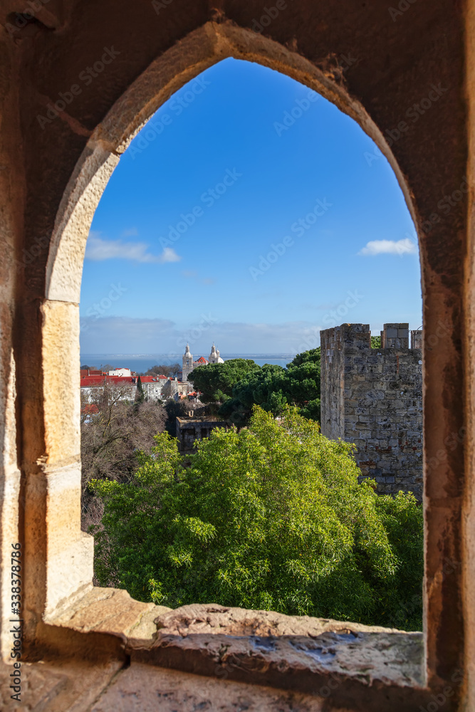 View from the Saint George Castle observation tower. Lisbon, Portugal