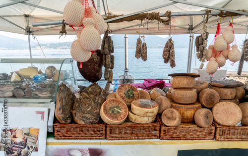 Ham & Cheese, market stall, switzerland, italy, lago maggiore
