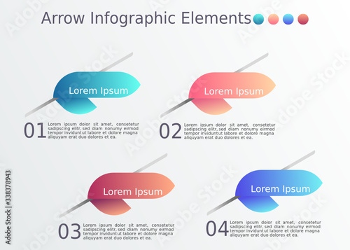 Abstract gradient arrow pointing right infographic elements