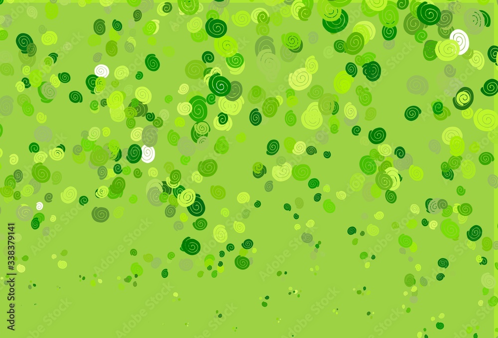 Light Green vector background with bent ribbons.