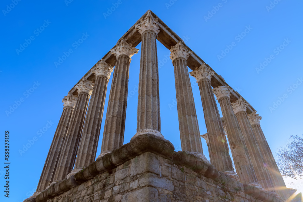 The Roman Temple of Evora (Templo romano de Évora) famous historical landmark in Alentejo, Portugal The Roman Temple of Evora (Templo romano de Évora) famous historical landmark in Alentejo, Portugal