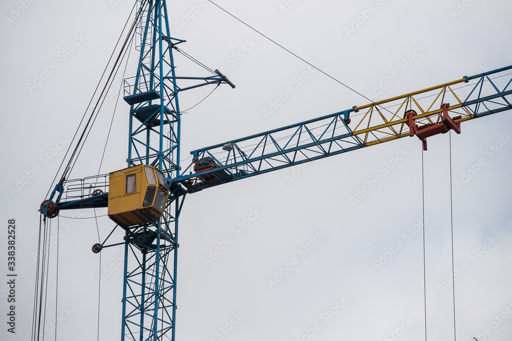 crane works at a construction site