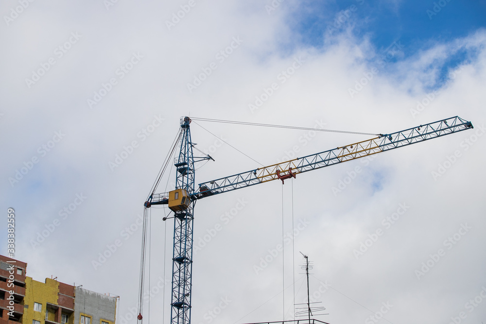 crane works at a construction site
