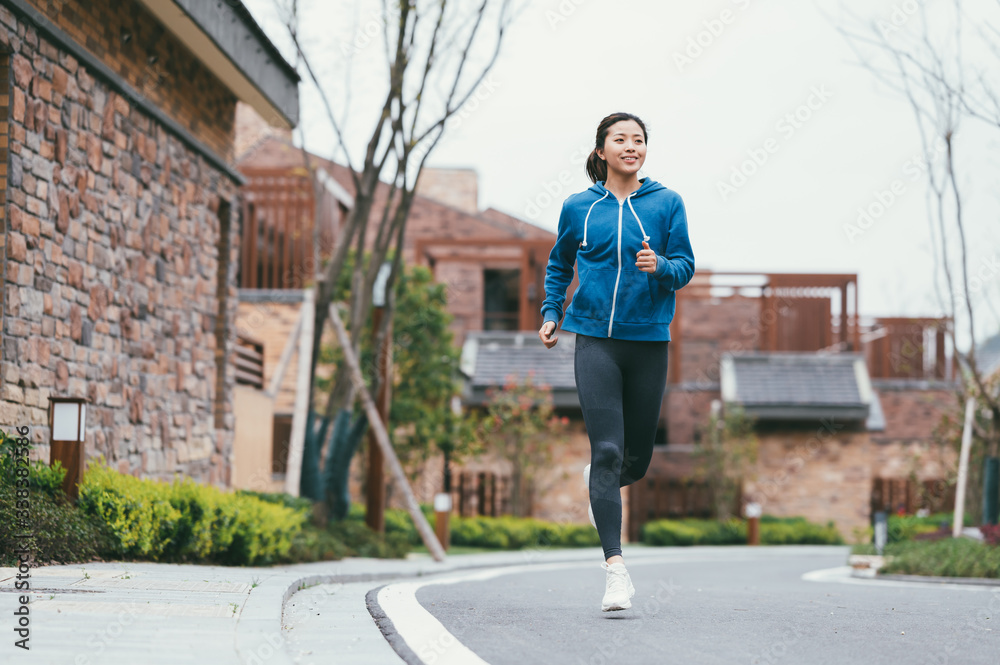 young asian beauty woman running outdoors young asian beauty woman running outdoors