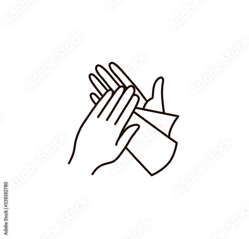 Hand hygiene line icon. Simple Minimal Pictogram. Personal hygiene, disease prevention and healthcare hand