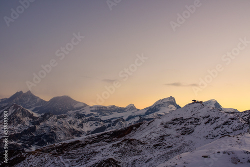 Hohtalli Sunrise viewed from the Gornergrat  Switzerland