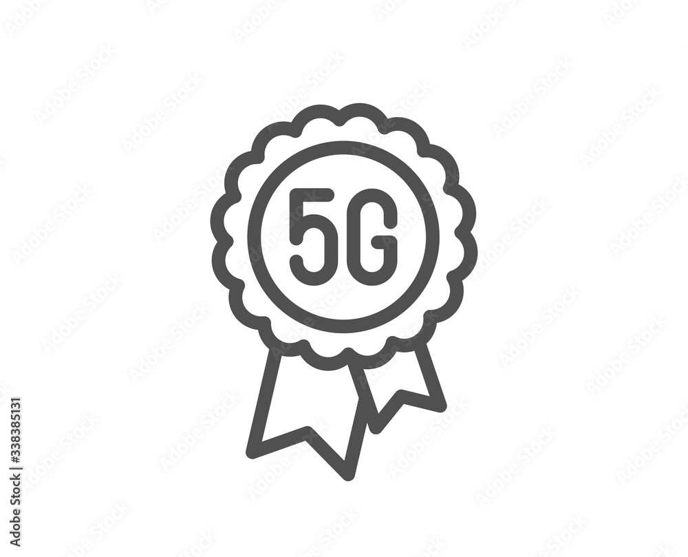5g technology line icon. Wireless internet sign. Mobile wifi connection symbol. Quality design element. Editable stroke. Linear style 5g technology icon. Vector 5g technology line icon. Wireless internet sign. Mobile wifi connection symbol. Quality design element. Editable stroke. Linear style 5g technology icon. Vector