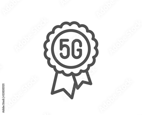 5g technology line icon. Wireless internet sign. Mobile wifi connection symbol. Quality design element. Editable stroke. Linear style 5g technology icon. Vector