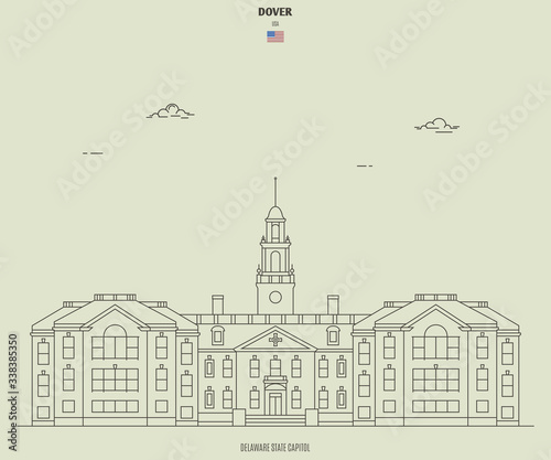 Delaware State Capitol in Dover, USA. Landmark icon