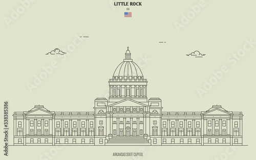 Arkansas State Capitol in Little Rock, USA. Landmark icon