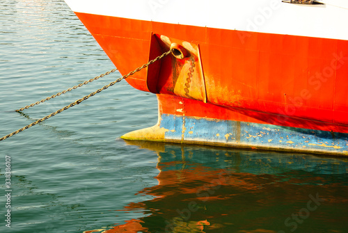 anchor on the bow of the ship