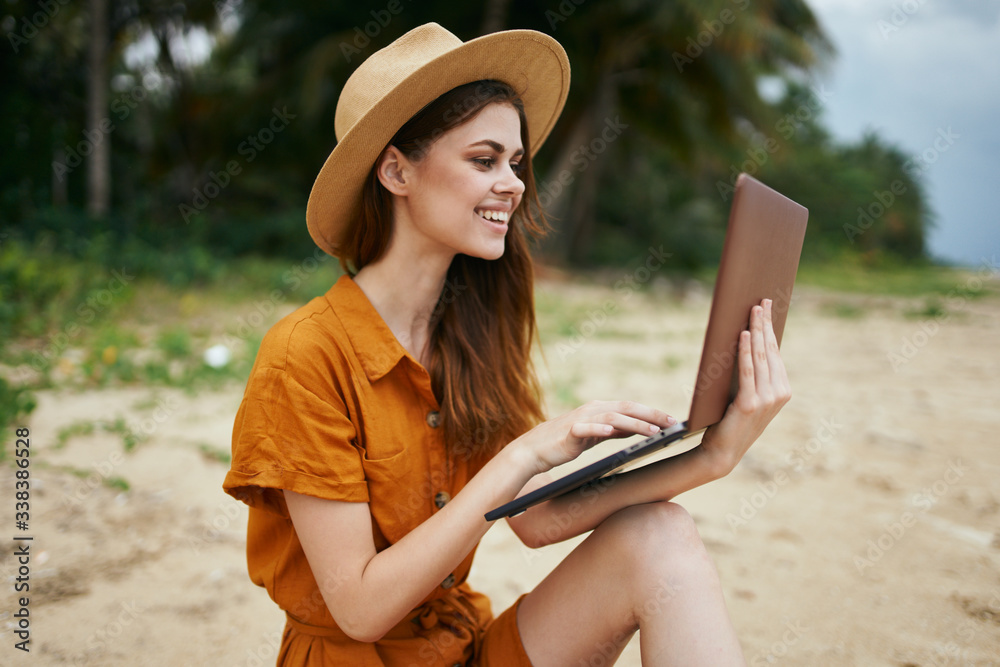young woman with laptop