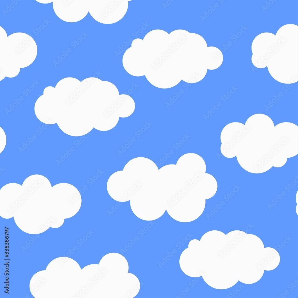 Seamless background, clouds. Vector illustration flat design.