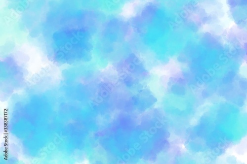 Colorful blue watercolor texture background pattern