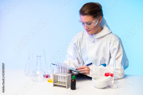 Female laboratory assistant...