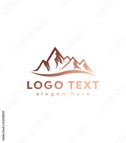 Abstract modern mountain logo template, vector logo for business and company identity 