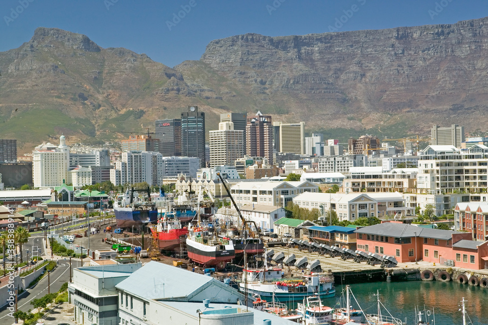 Skyline view of Cape Town Waterfront, South Africa