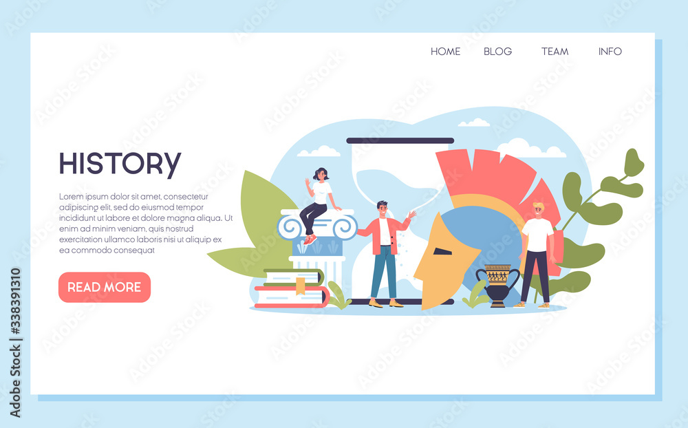 History web banner concept. History school subject. Idea of science History web banner concept. History school subject. Idea of science